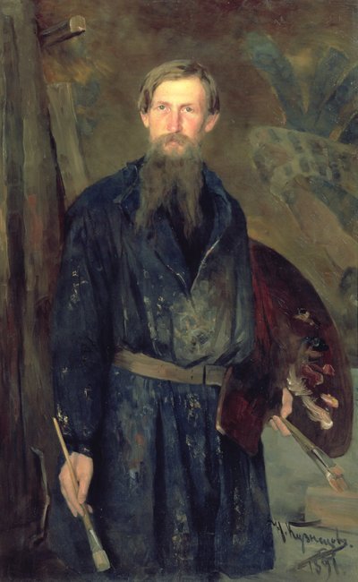 Portrait of Victor Mikhailovich Vasnetsov (1848-1926), 1891 by Nikolai Dmitrievich Kuznetsov